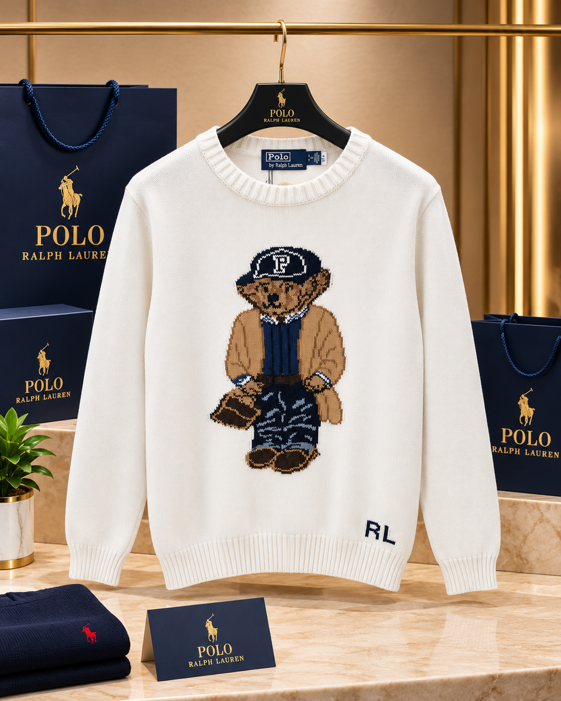 Heritage Mascot Graphic Crewneck Knit Sweater