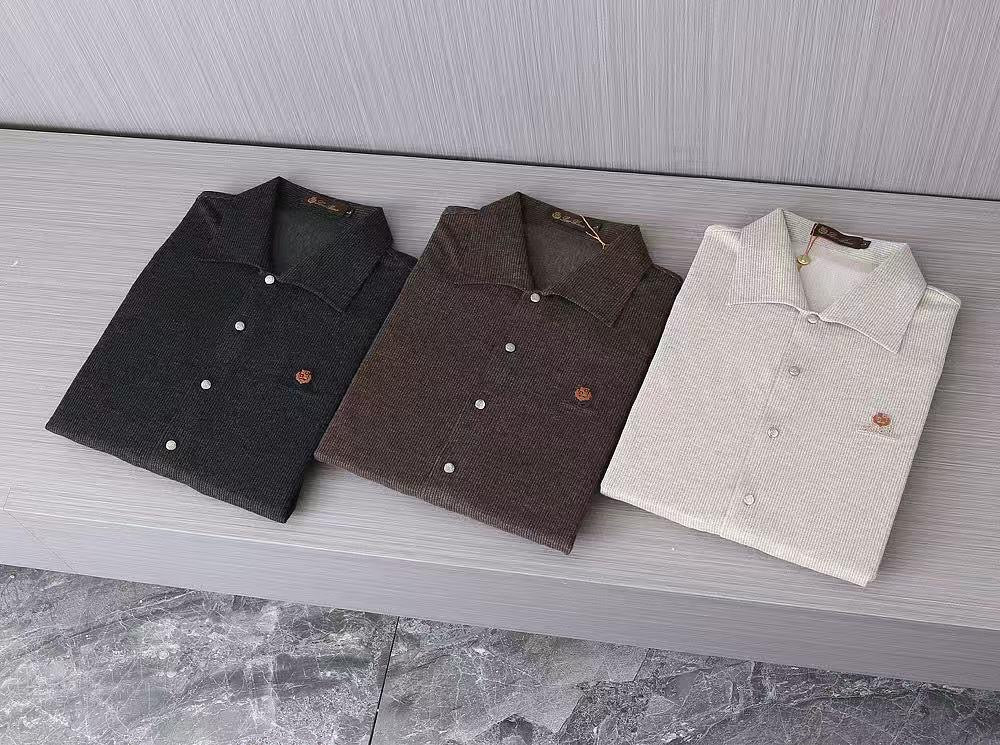 Smart Casual Long-Sleeve Textured Knit Shirt with Side Pocket