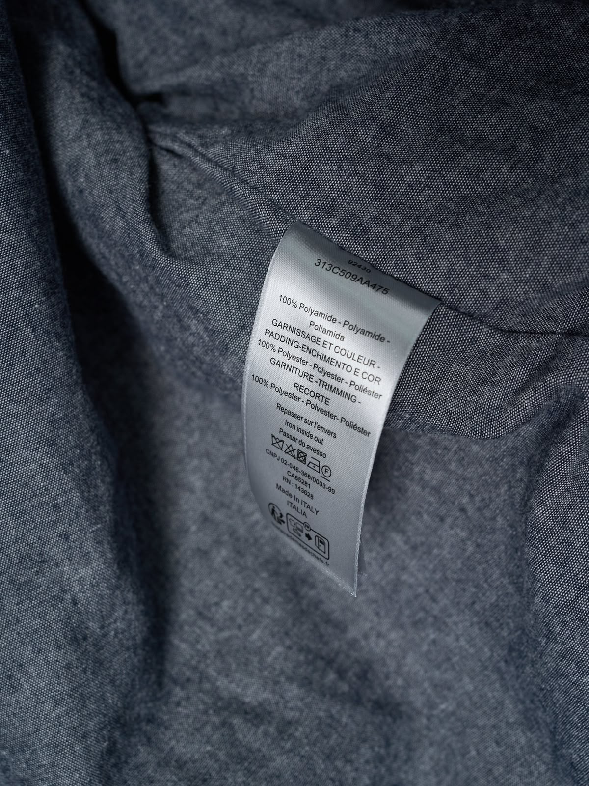 Men’s Diamond-Quilted Grey Denim Overshirt Jacket