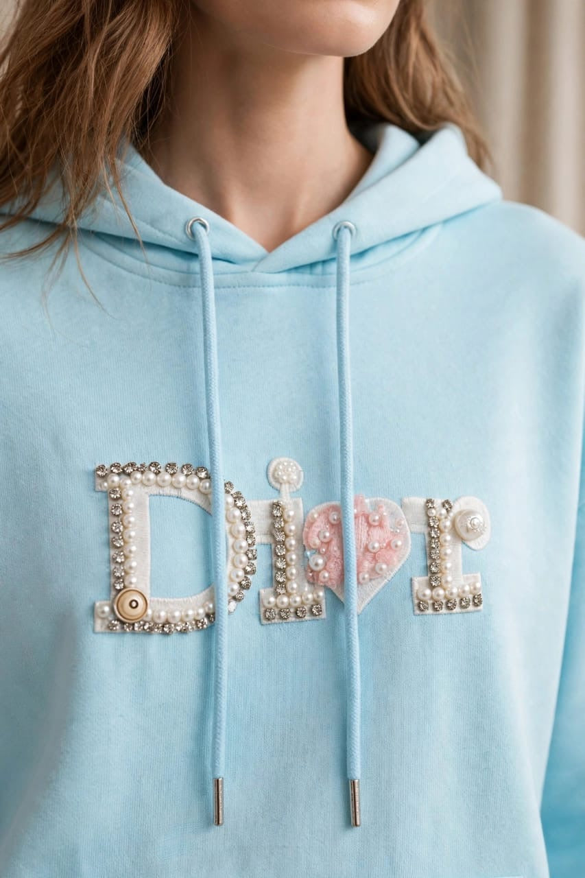 Women's Embellished Graphic Hoodie & Wide-Leg Sweatpants Co-Ord Set