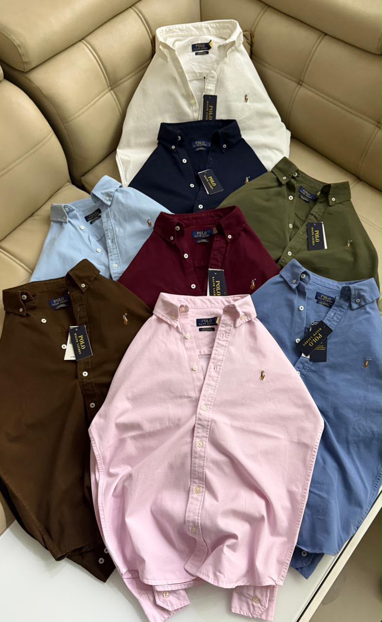 Classic Cotton Oxford Button-Down Long-Sleeve Shirt