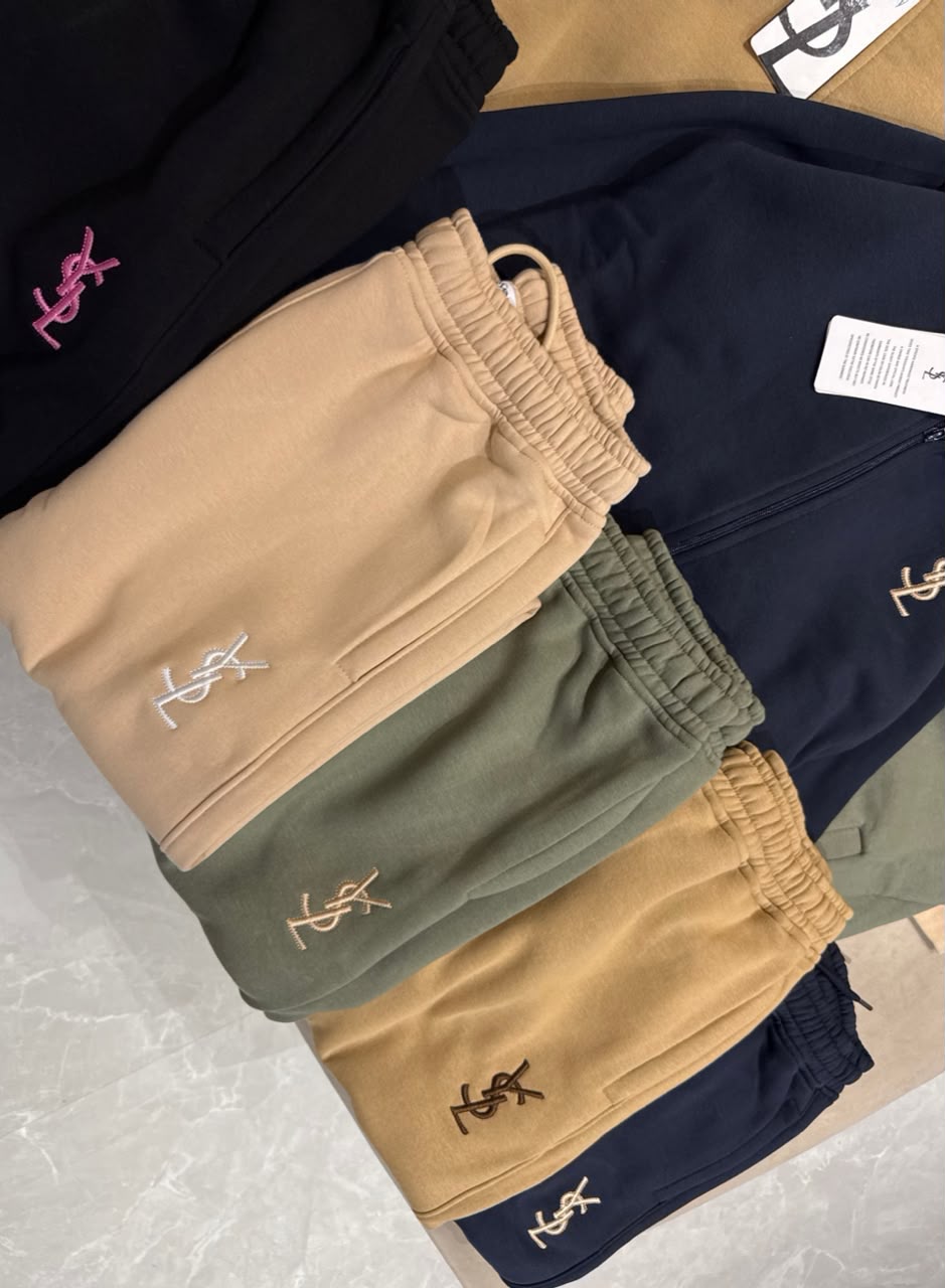 Embroidered Monogram Zip Jacket & Jogger Tracksuit Set