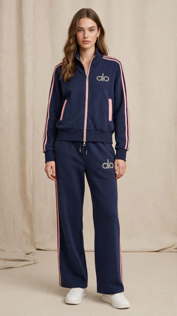 Women's Contrast-Stripe Tracksuit Set