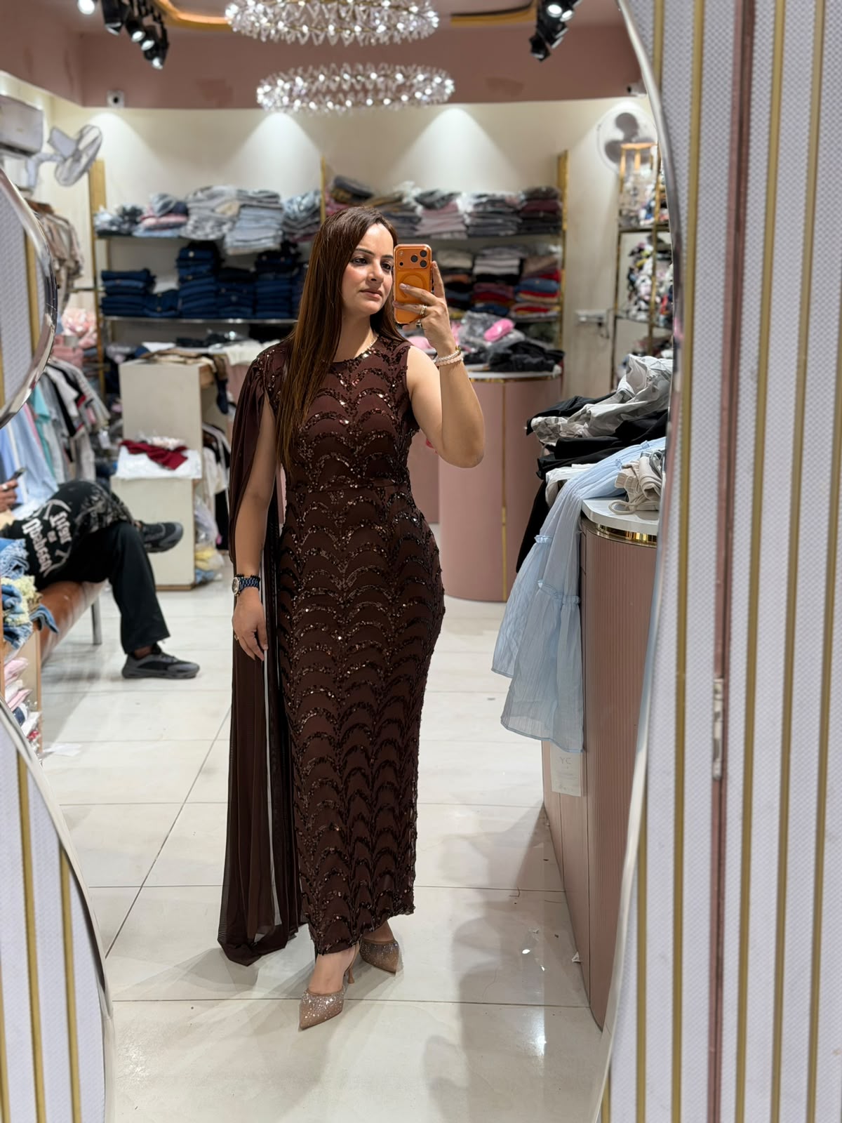 Elegant Sequin Embellished Maxi Dress