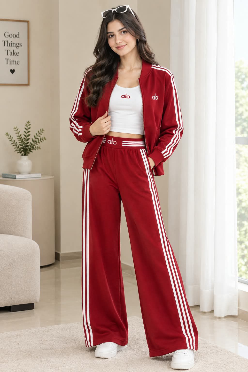 Three-Piece Striped Tracksuit Set