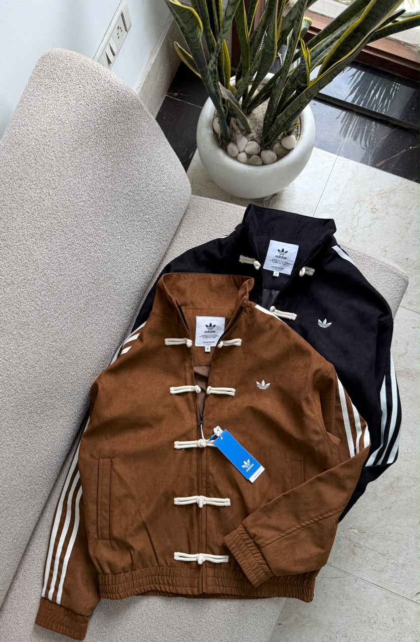 Stripes Suede-Finish Toggle Jacket