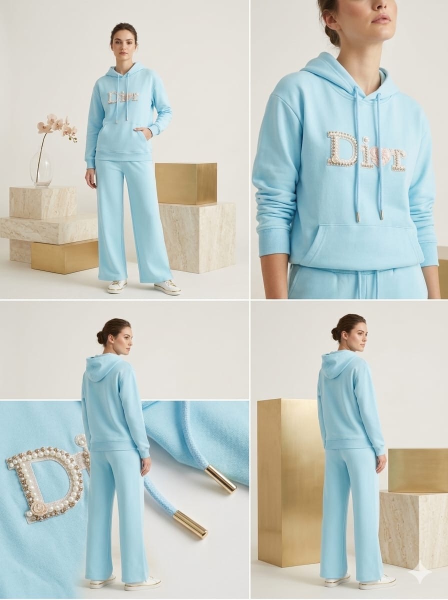 Women's Embellished Graphic Hoodie & Wide-Leg Sweatpants Co-Ord Set