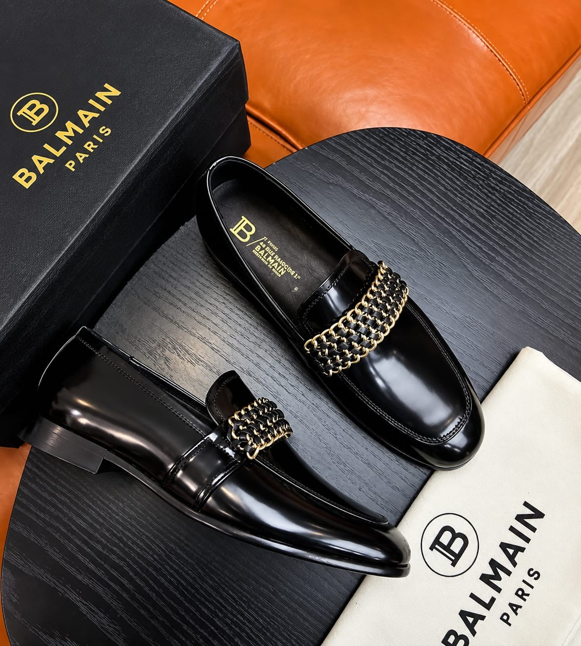 Premium Men’s Luxury Leather Loafers Wooden Sole