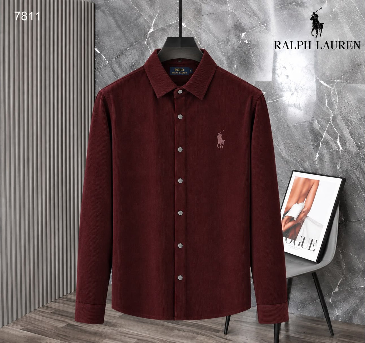 Textured Cotton Fine-Wale Corduroy Casual Shirt