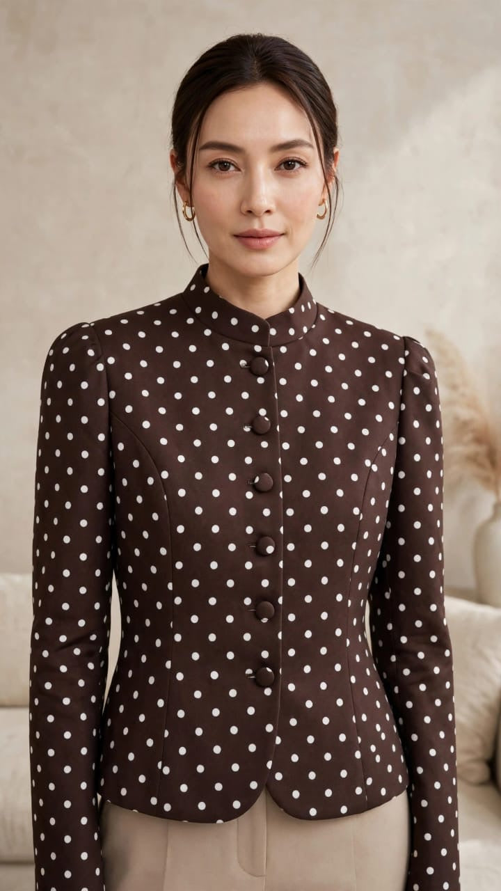 Premium Polka Dot Tailored Women’s Blazer