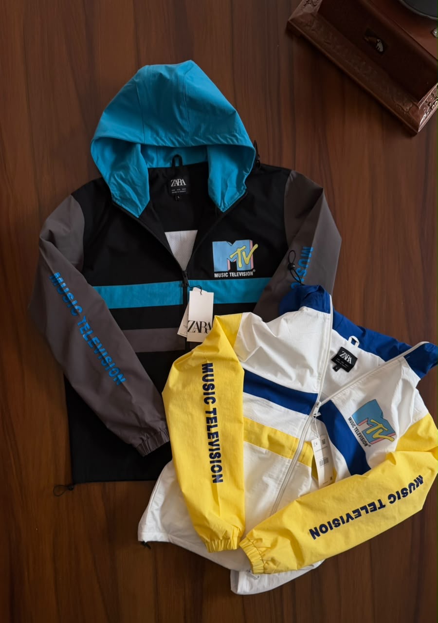 Retro Graphic Hooded Windbreaker Zip-Up Jacket