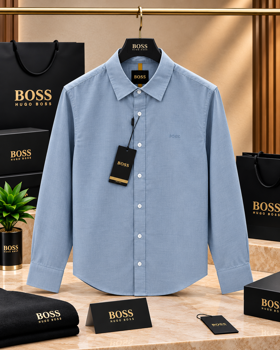 Long-Sleeve Linen Button-Down Shirt
