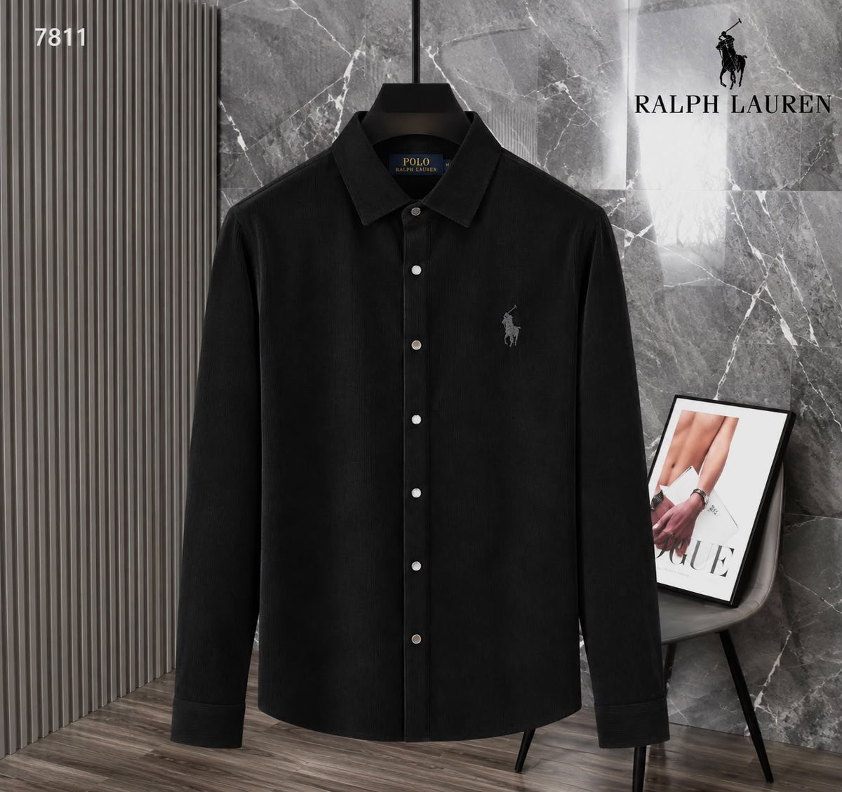 Textured Cotton Fine-Wale Corduroy Casual Shirt