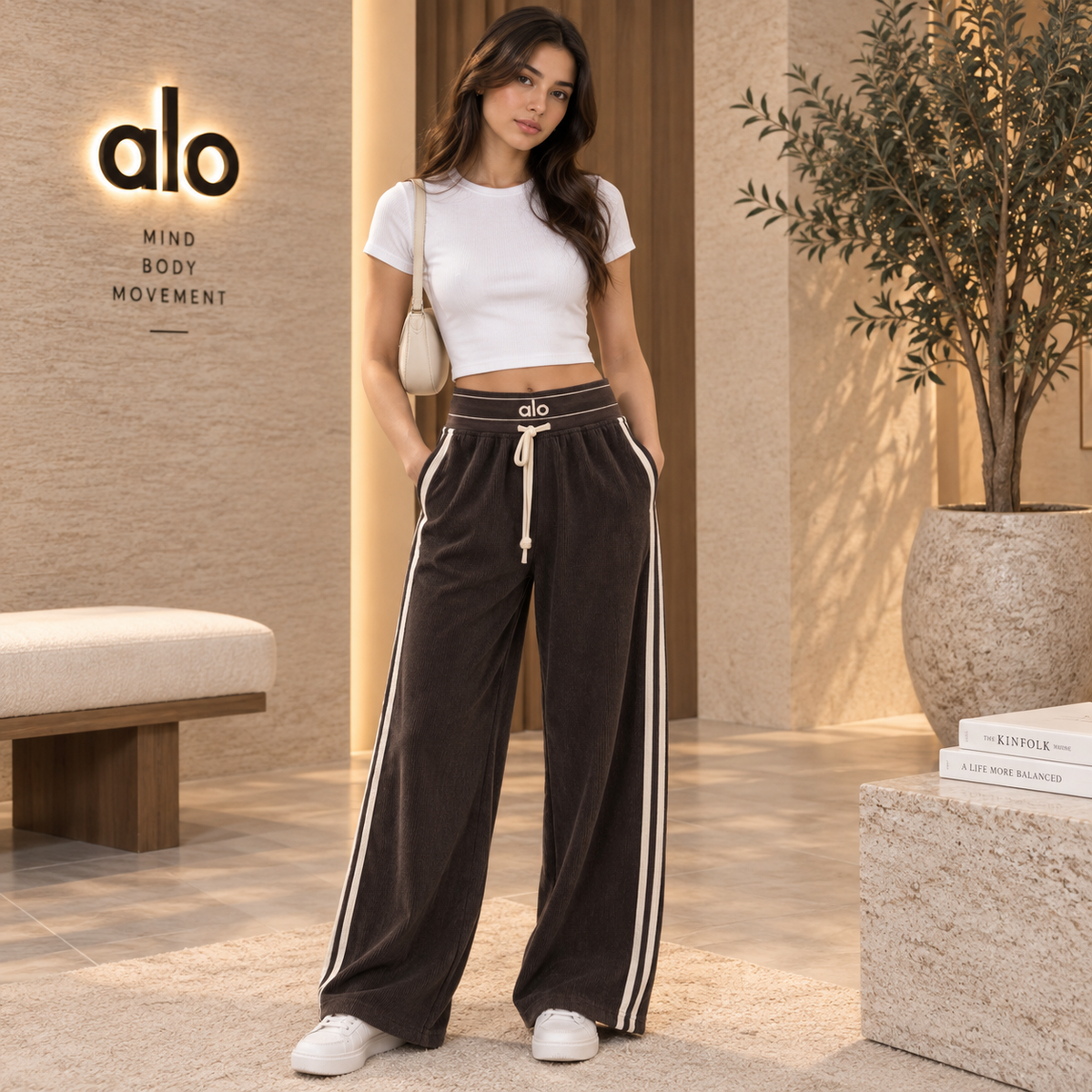Premium Light Corduroy Wide-Leg Lowers