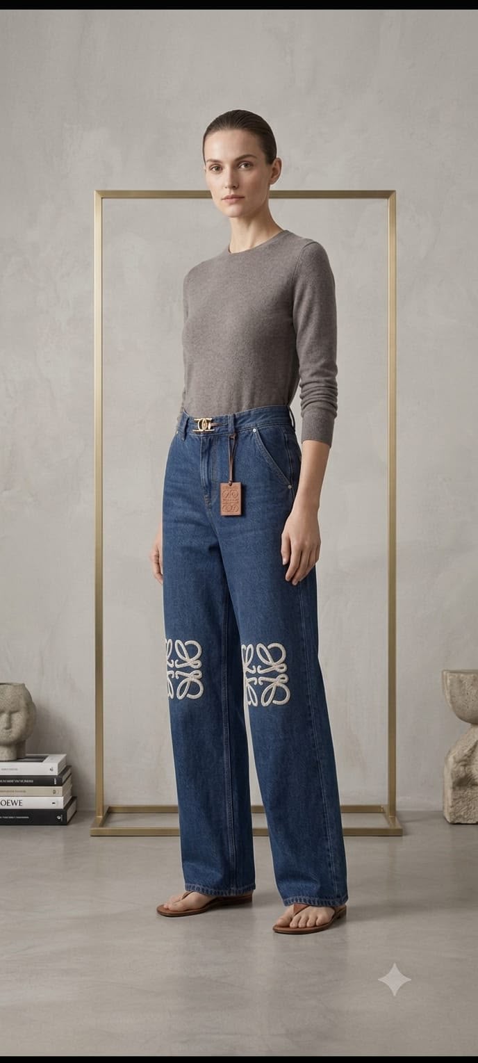 Premium Wide Leg Denim Jeans