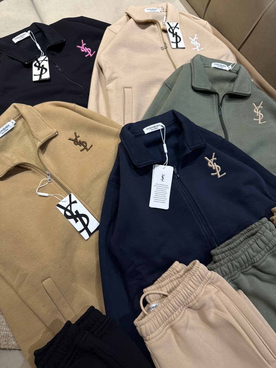 Embroidered Monogram Zip Jacket & Jogger Tracksuit Set