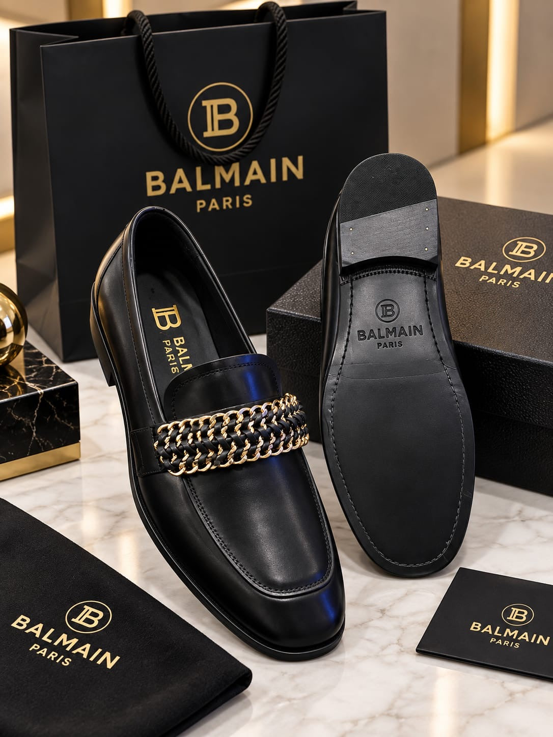 Premium Men’s Luxury Leather Loafers Wooden Sole