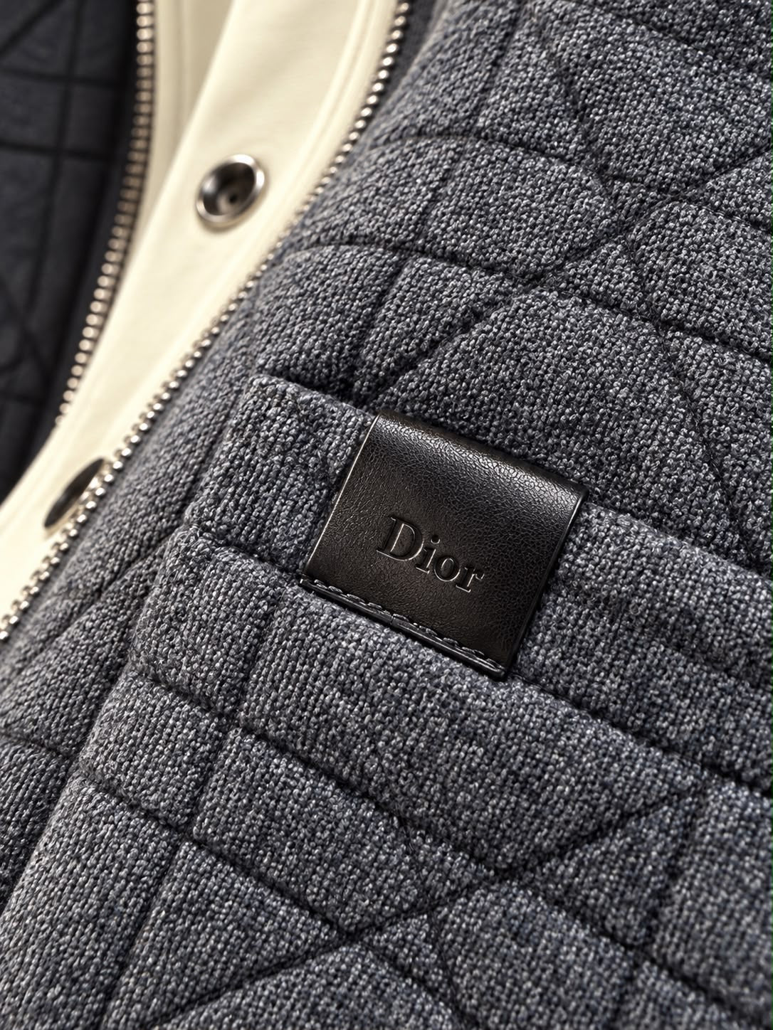 Cannage Quilted Two-Tone Zipped Jacket