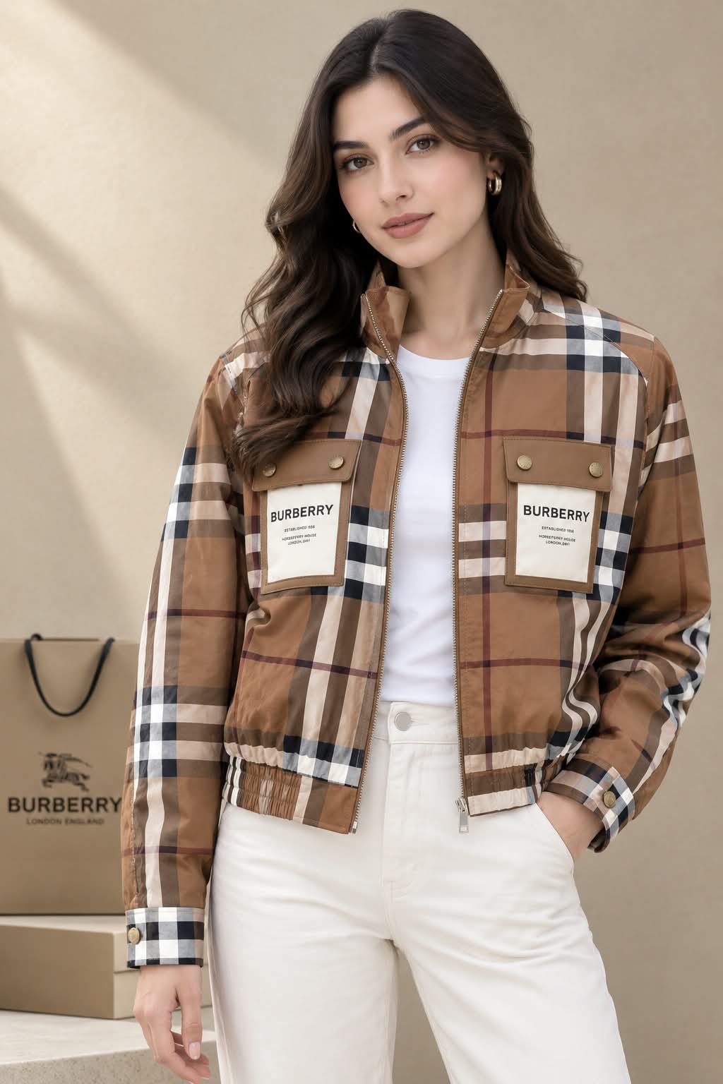 Burberry Checked Bomber Jackets