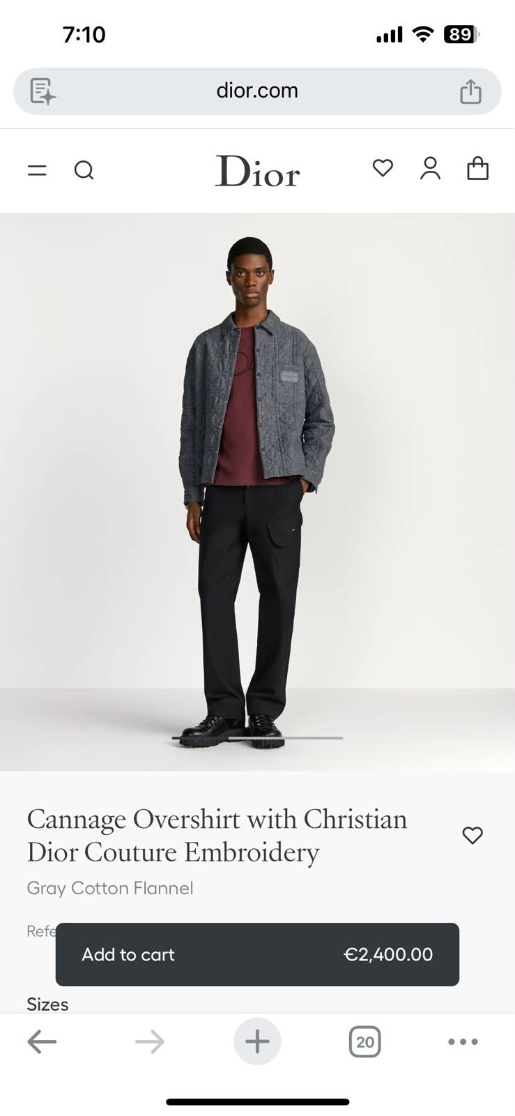 Men’s Diamond-Quilted Grey Denim Overshirt Jacket