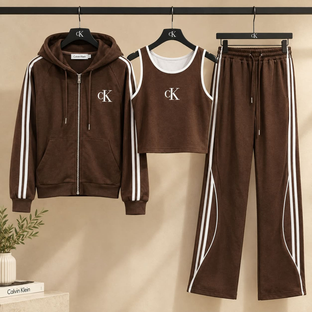Three-Piece Hooded Tracksuit Set