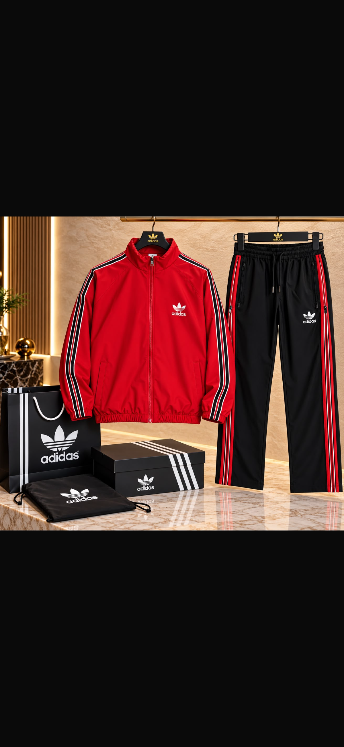 Premium Classic Striped Track Jacket & Jogger Set