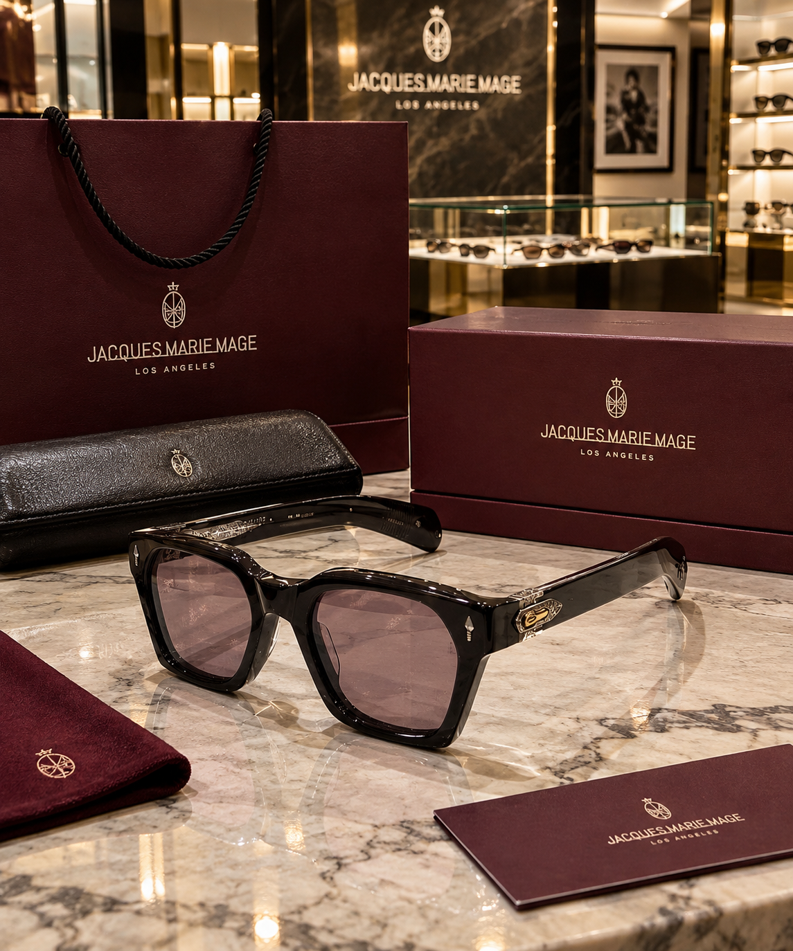 Artisanal Square Acetate Sunglasses – Luxury Boutique Presentation Set