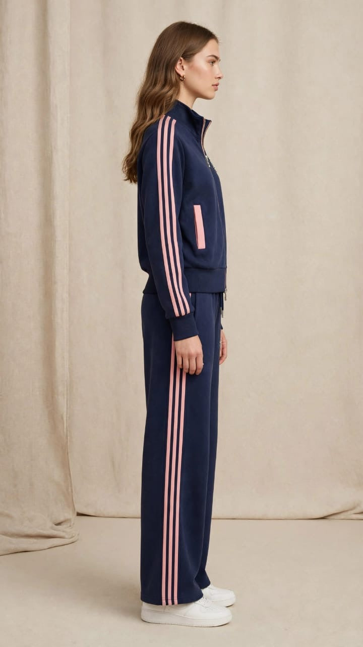 Women's Contrast-Stripe Tracksuit Set