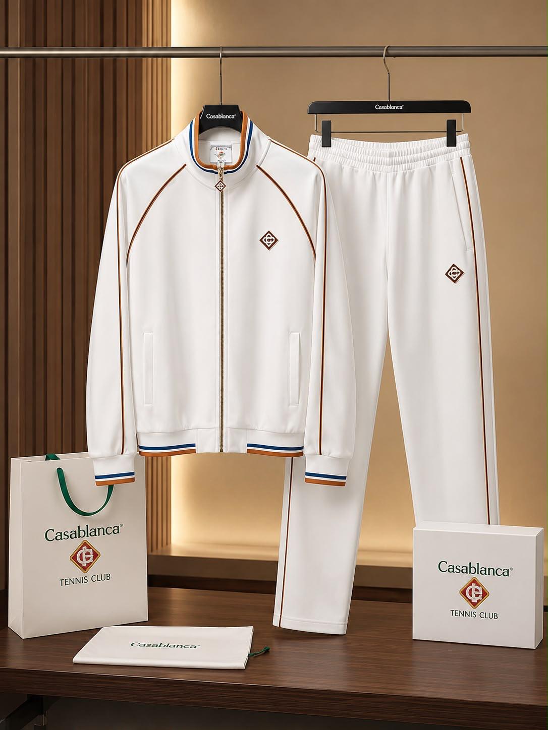 Premium Contrast-Piping Zip-Up Co-ord Set