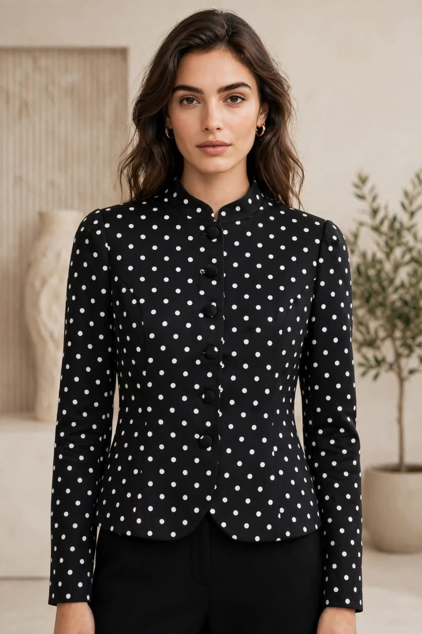 Premium Polka Dot Tailored Women’s Blazer