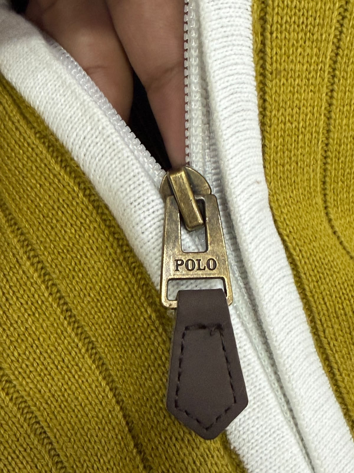 Slim Fit Two-Tone Half-Zip Ribbed Sweater Polo
