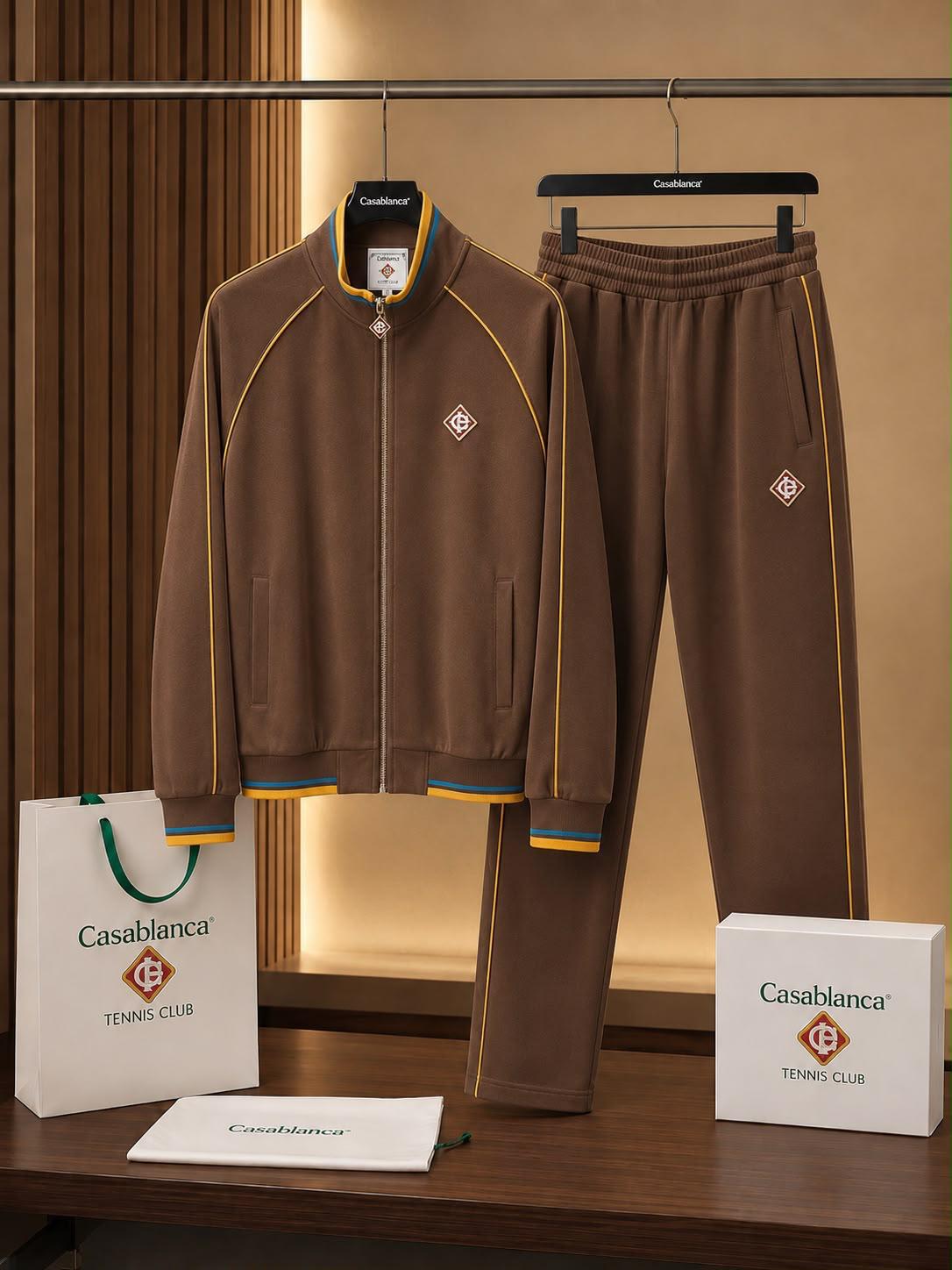 Premium Contrast-Piping Zip-Up Co-ord Set