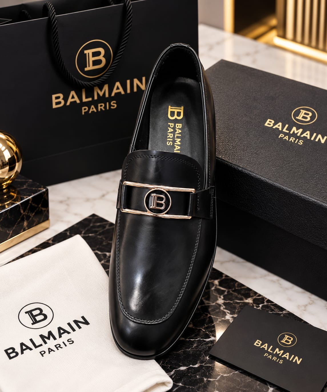Premium Men’s Luxury Leather Loafers Wooden Sole