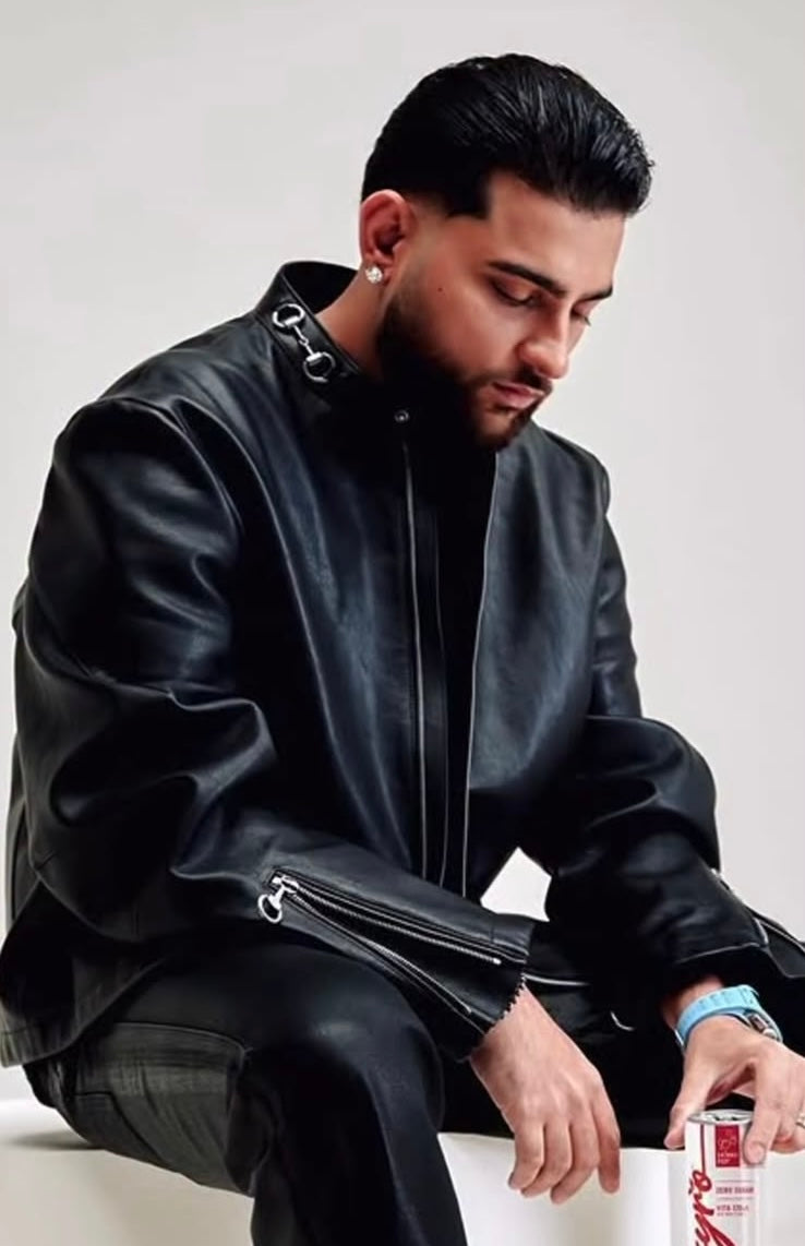 Premium Black Leather Biker Jacket – Luxury Hardware Edition