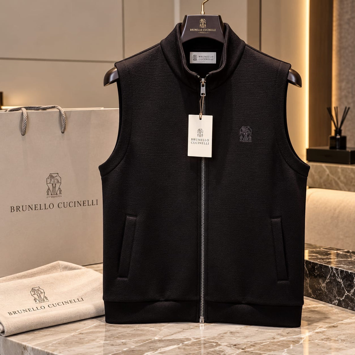 Men's Premium Full-Zip Stand-Collar Sleeveless OG Jackets