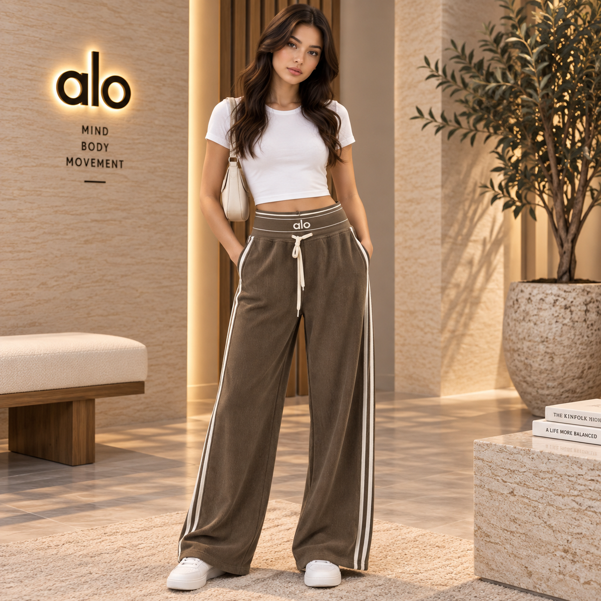 Premium Light Corduroy Wide-Leg Lowers