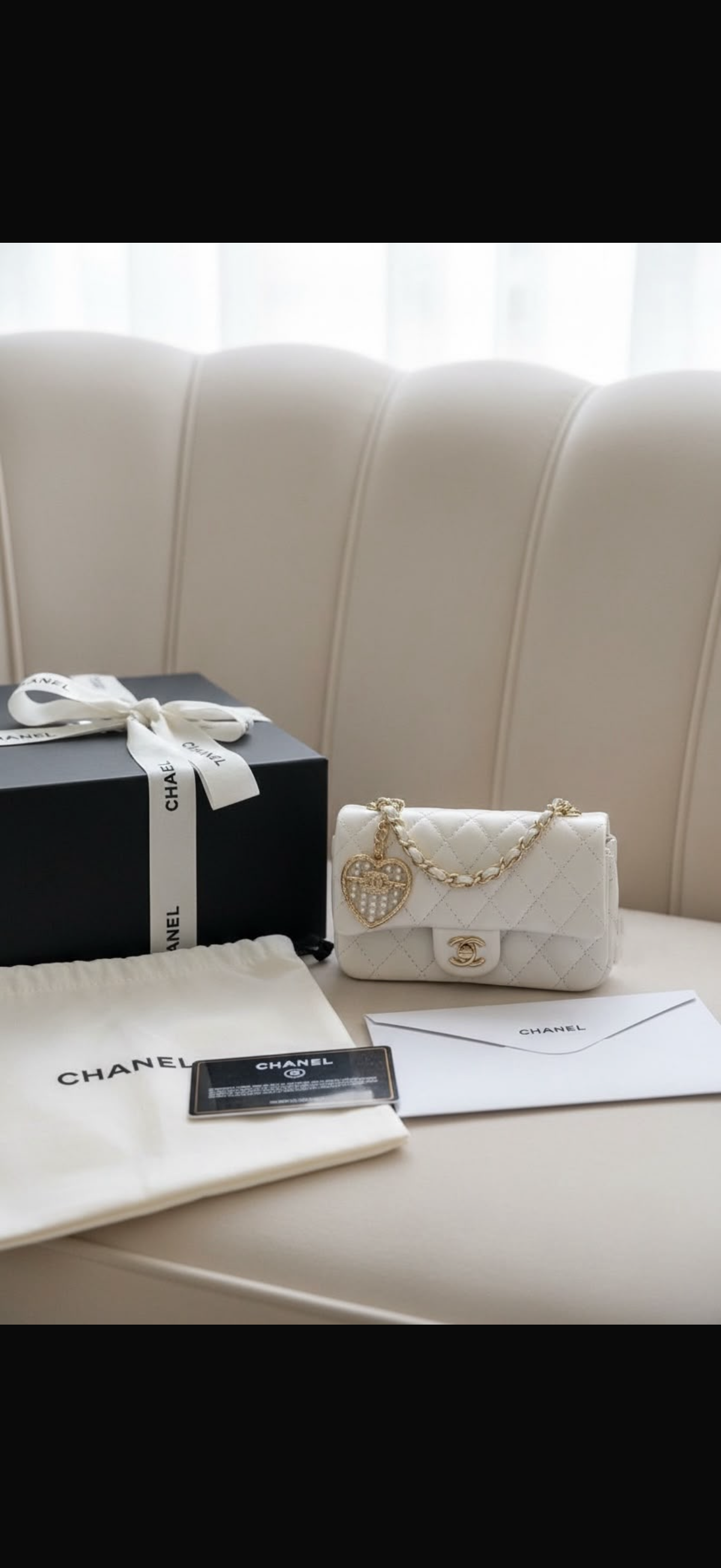 Heart Charm Quilted Leather Mini Flap Bag with Chain – Available in Black, White & Deep Burgundy