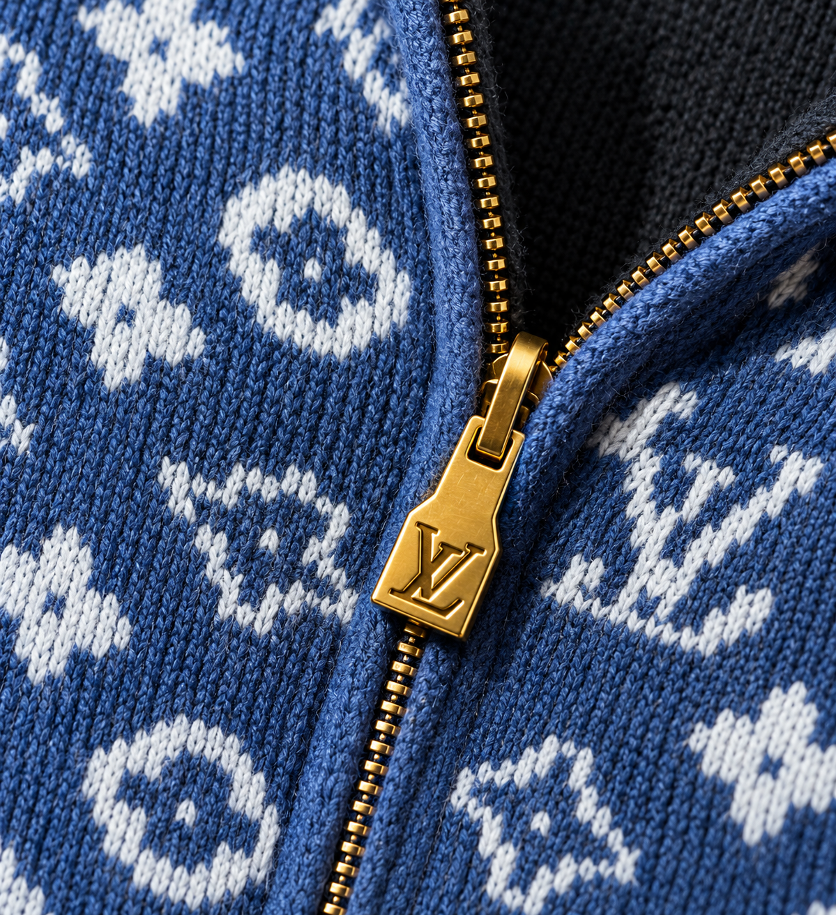 Reversible Monogram Jacquard Zip-Through Knit Jacket