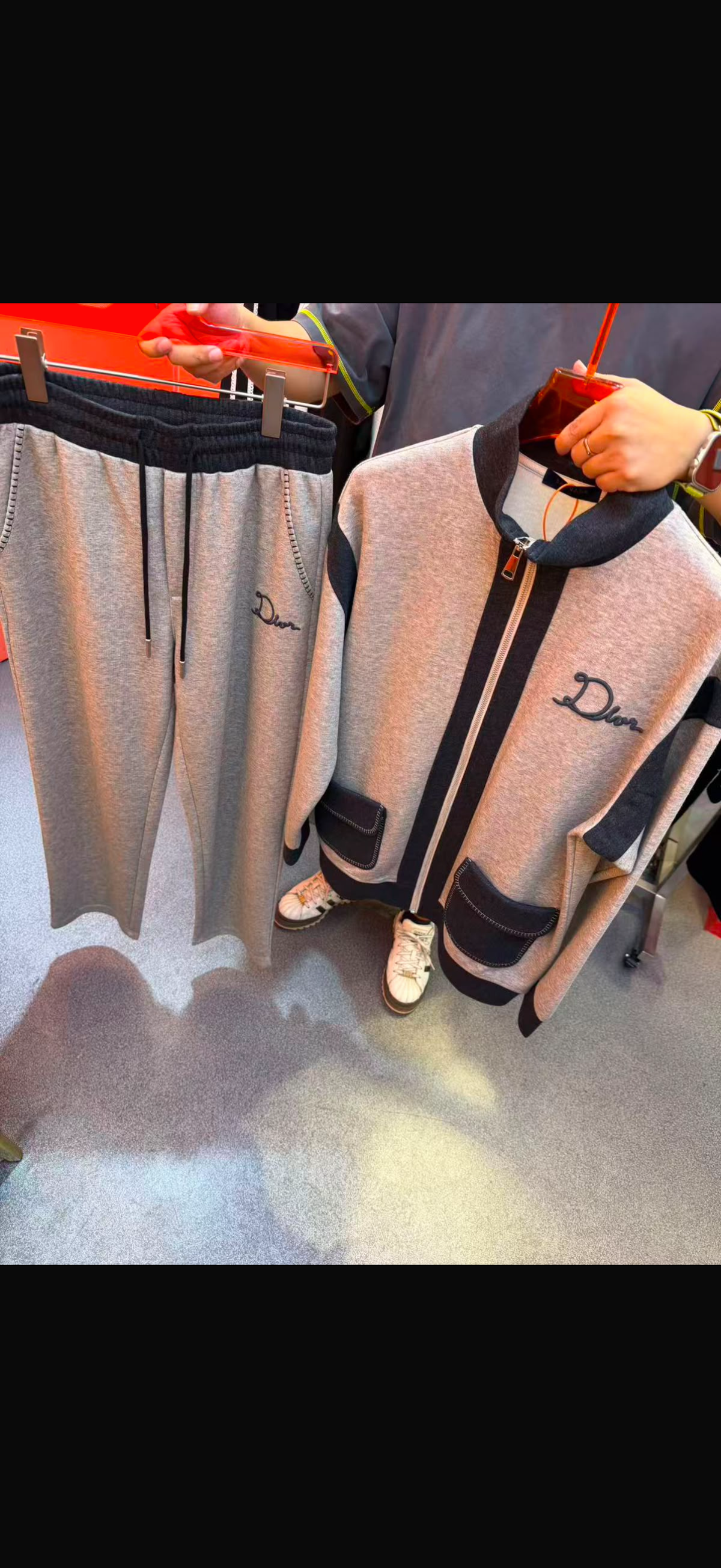 Men's Two-Color Zip-Up Jacket & Track Pants Set