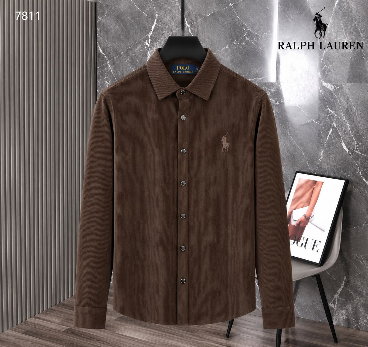 Textured Cotton Fine-Wale Corduroy Casual Shirt