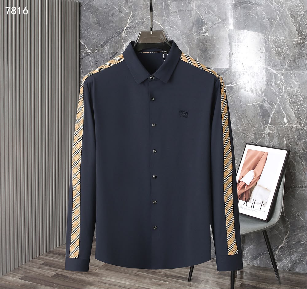 Men’s Premium Full-Sleeve Check Panel Shirt
