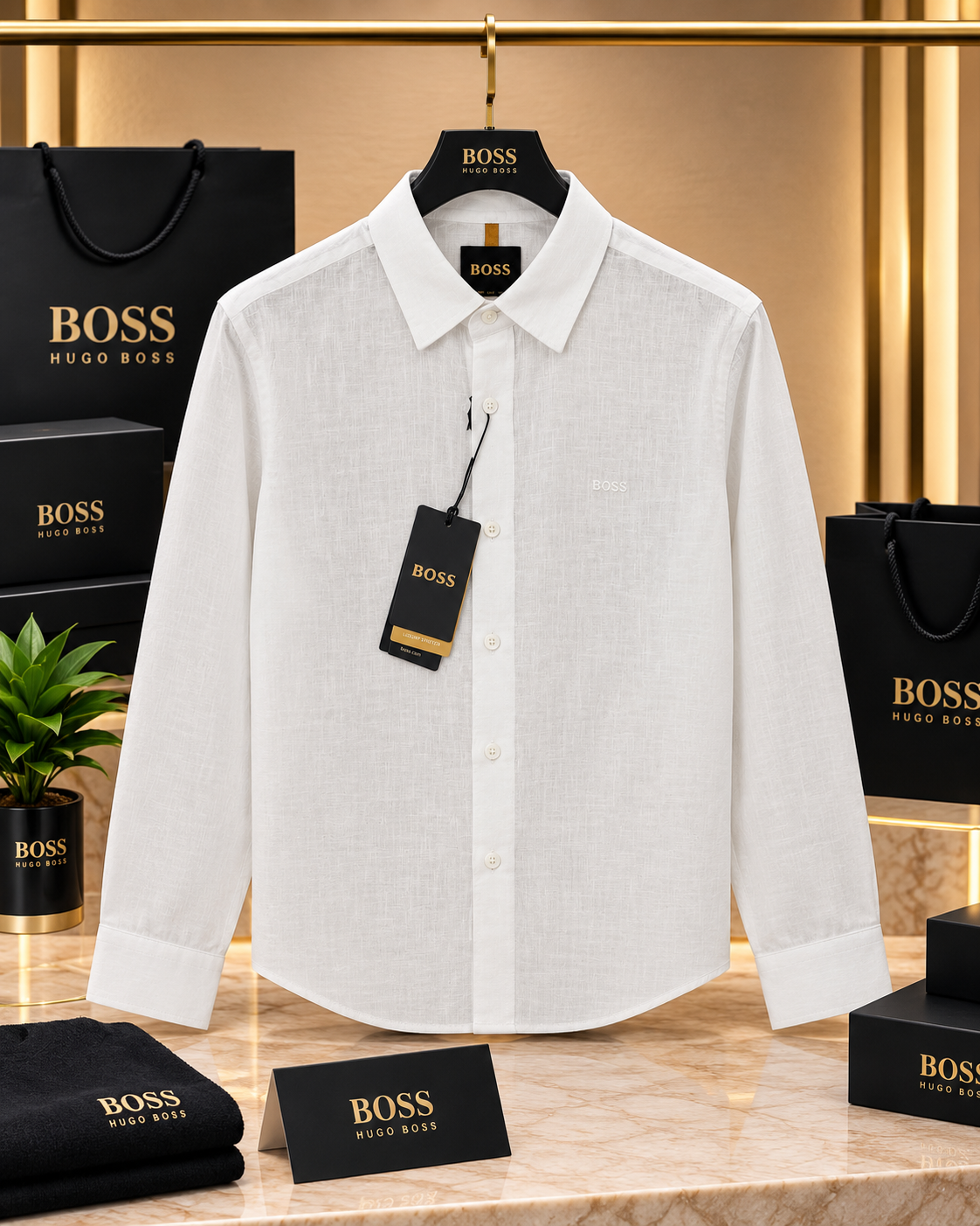 Long-Sleeve Linen Button-Down Shirt