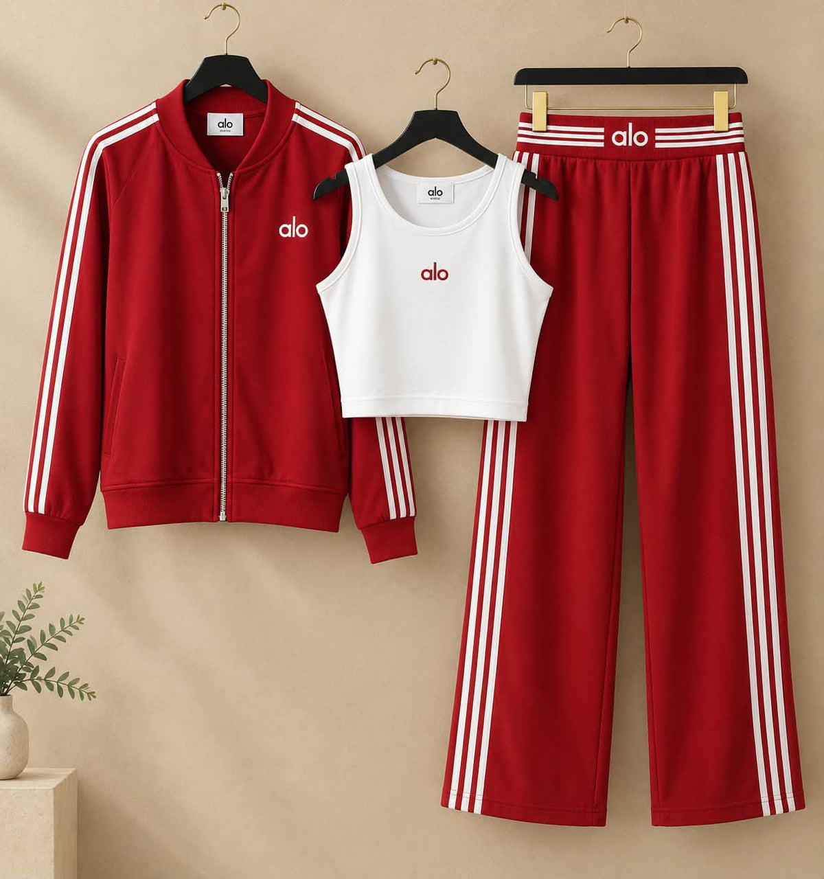 Three-Piece Striped Tracksuit Set