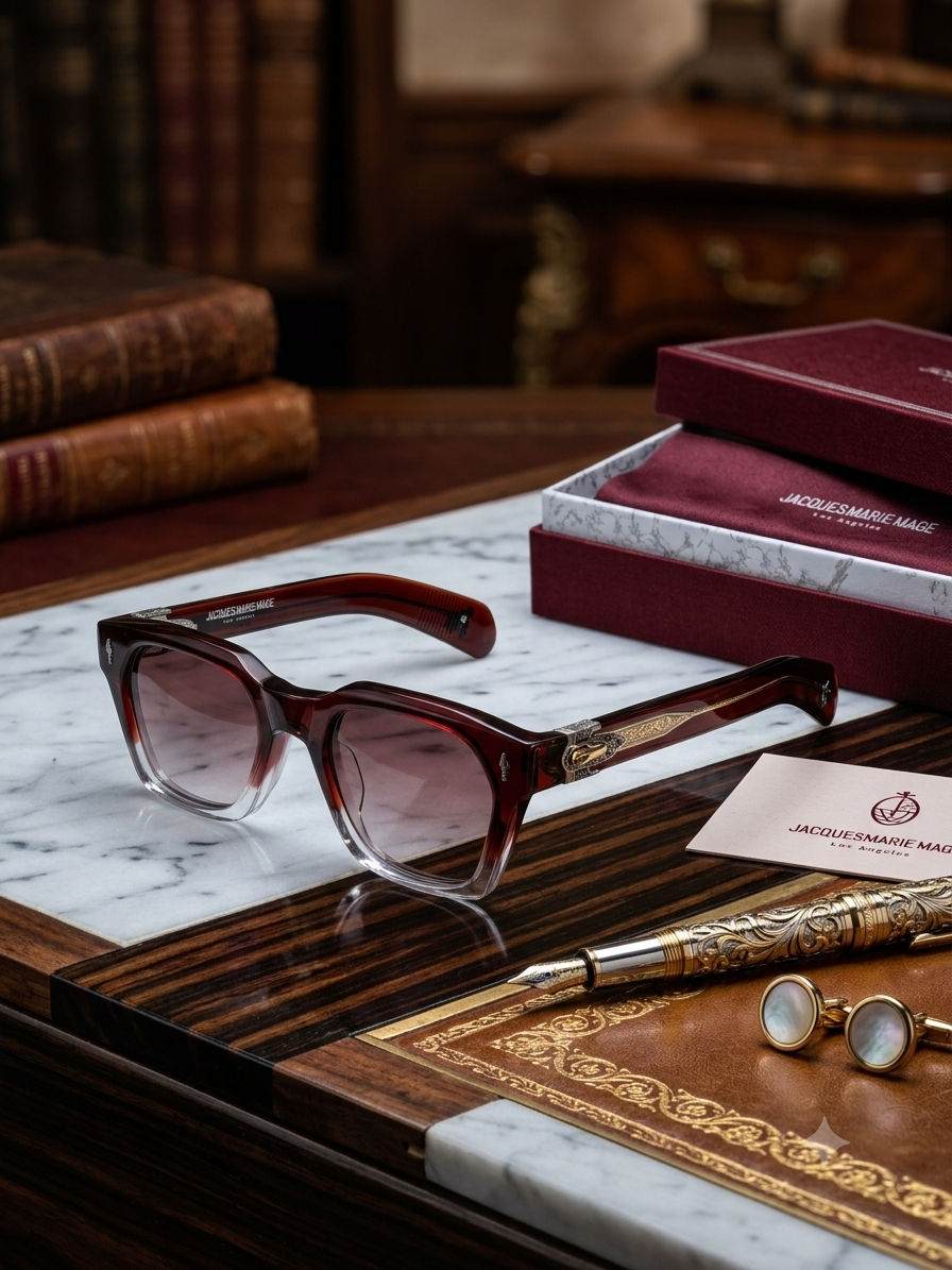 Sculpted Heavyweight Square Sunglasses with Custom Side Hardware