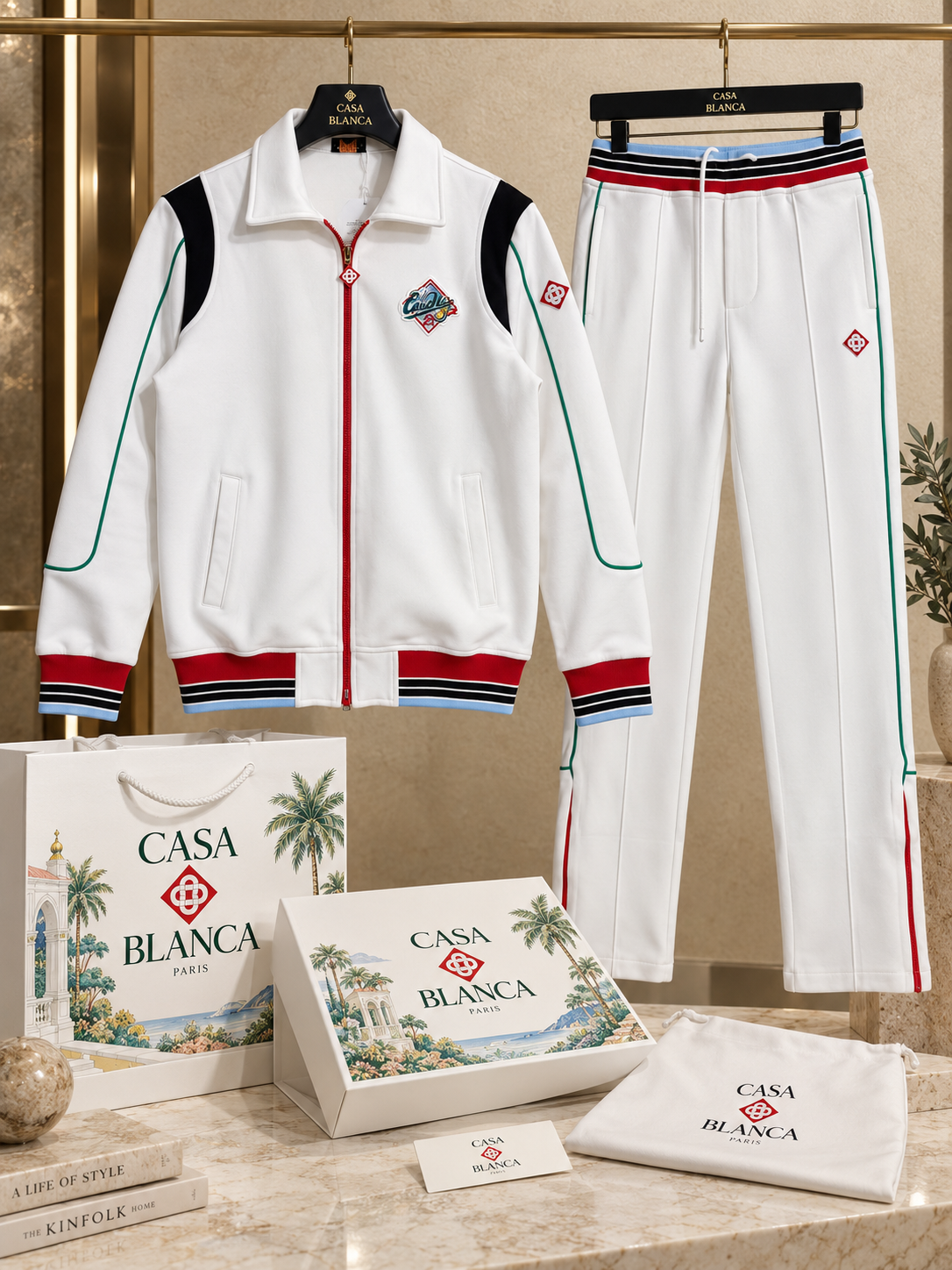 Premium Embroidered Contrast Track Co-Ord Set