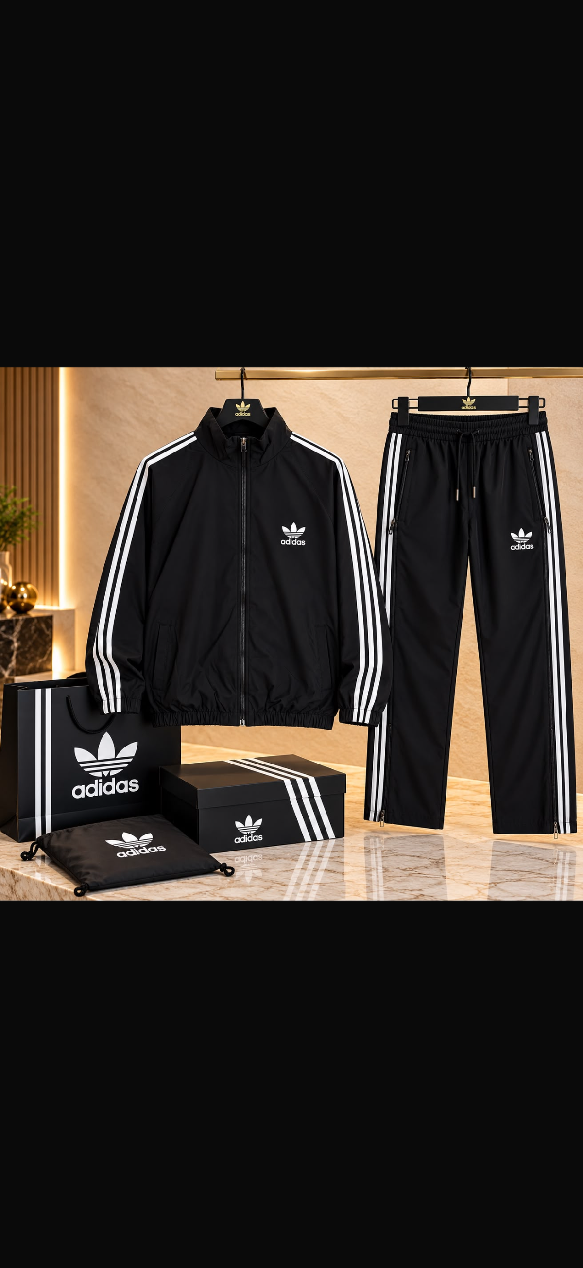 Premium Classic Striped Track Jacket & Jogger Set