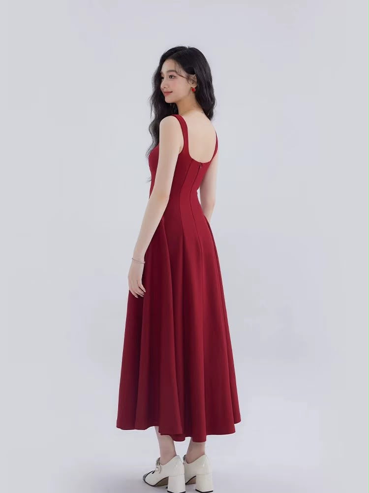 Luxe Solid Flare Maxi Dress (Women)