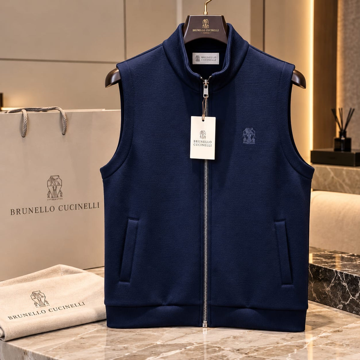Men's Premium Full-Zip Stand-Collar Sleeveless OG Jackets