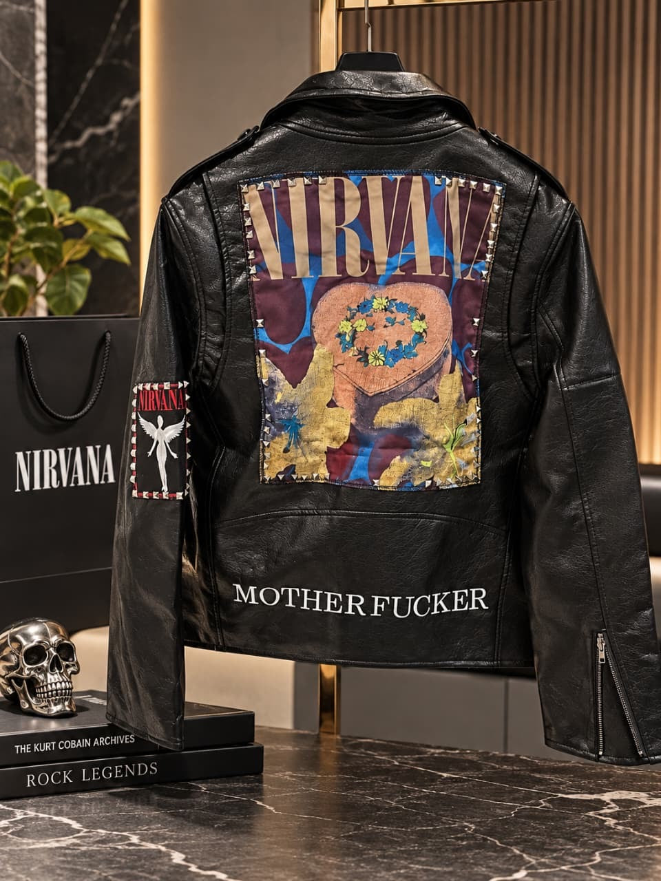 Punk Rock Studded Leather Biker Jacket