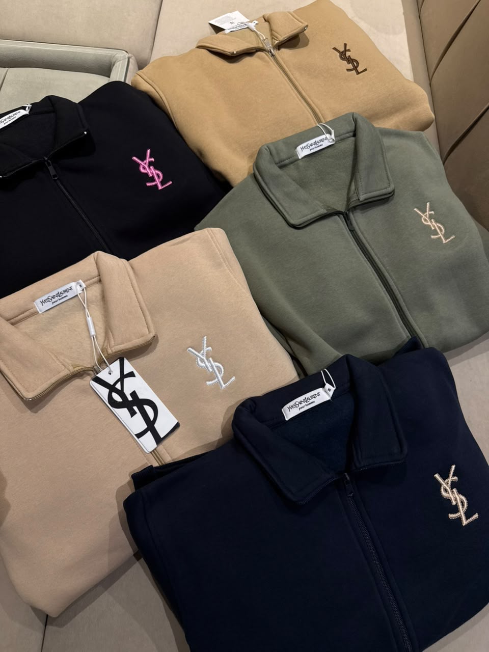 Embroidered Monogram Zip Jacket & Jogger Tracksuit Set